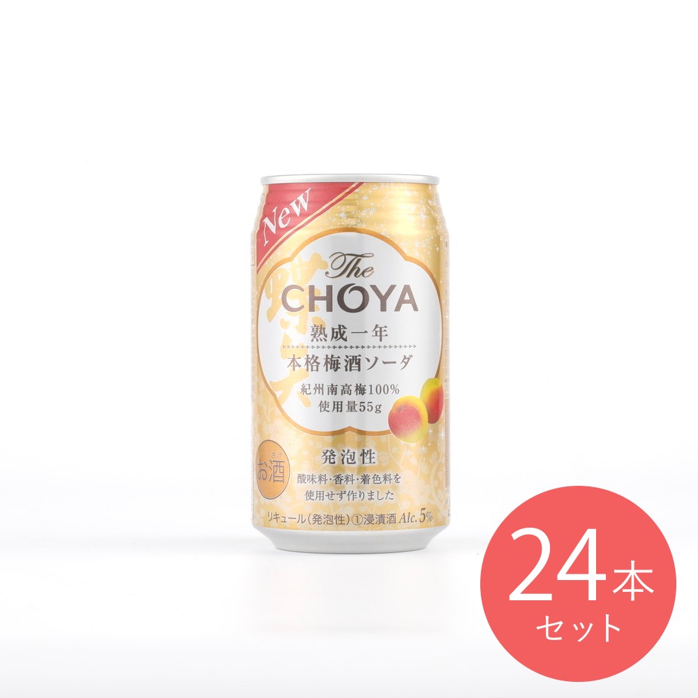 ザ・チョーヤ熟成一年本格梅酒ソーダ 350ml×24本【ケース販売】