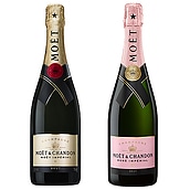 【送料込み】【箱なし】フランス シャンパーニュ モエ・エ・シャンドン ブリュット&ロゼ  750ml×2本セット | MHD正規輸入品