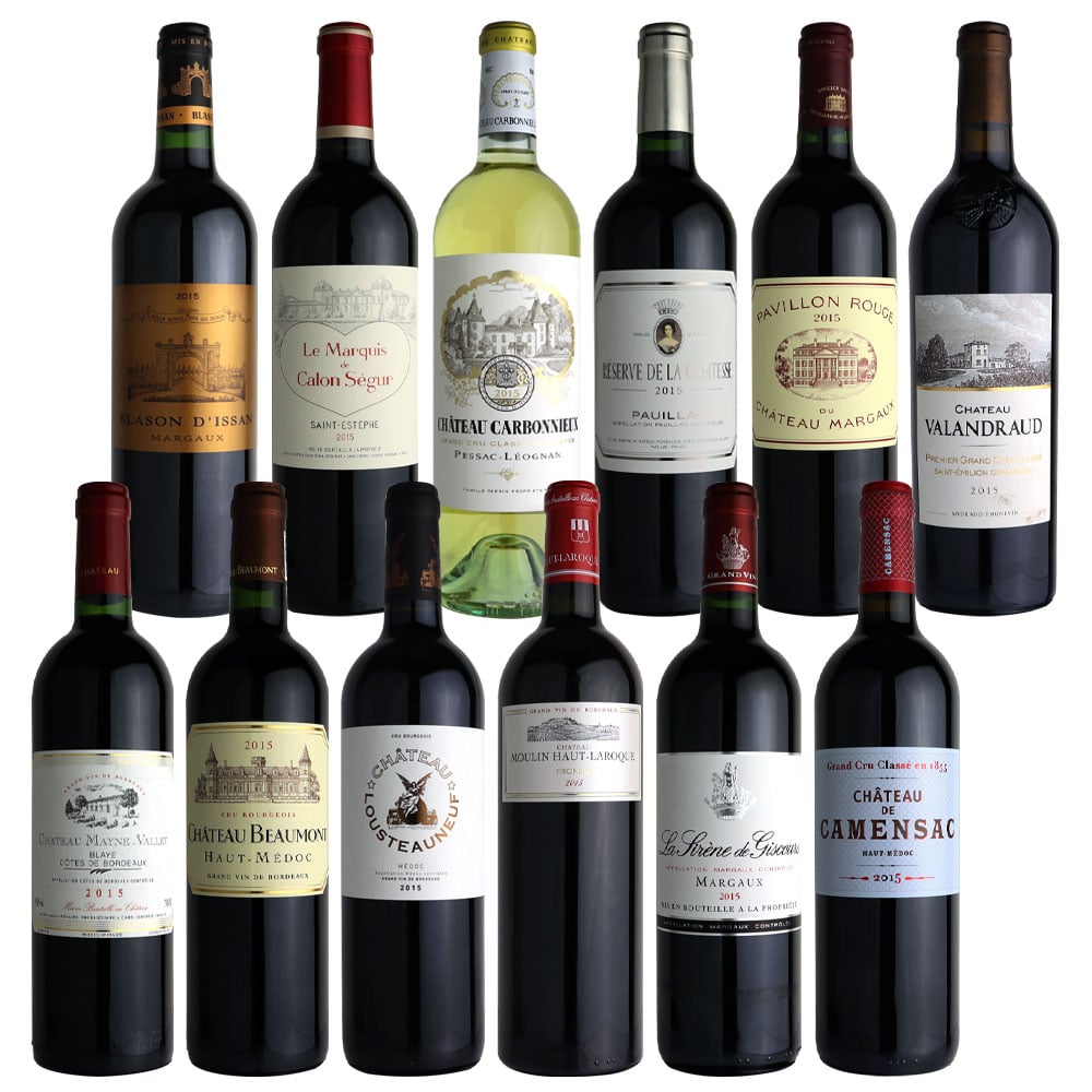 マルゴーのセカンドワイン入り！フランス ボルドー 当たり年2015年ボルドーワイン 12本セット