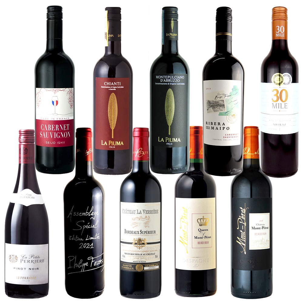 1本あたり1,450円！年間ベストヒット「赤」ワイン詰合せ10本セット