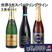 【送料込み】世界3大スパークリングワイン3本セット 750ml×3本セット