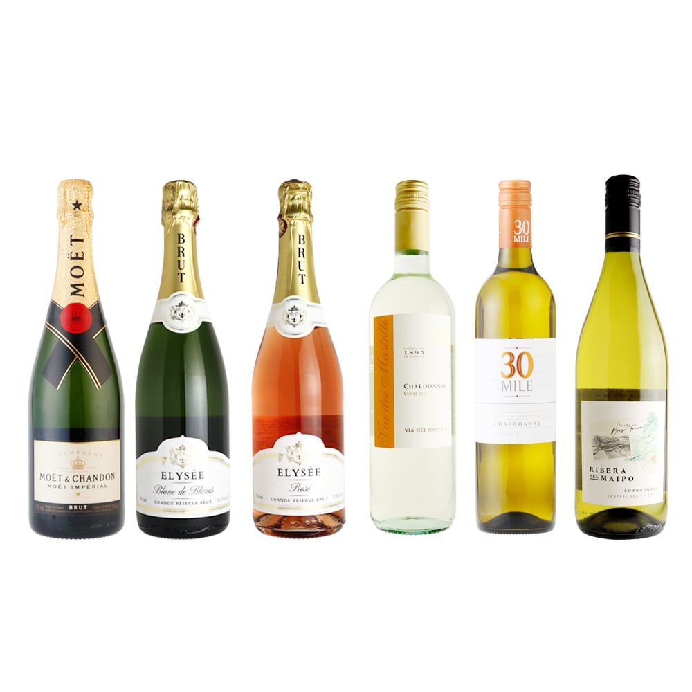 【送料込み】スパークリング＆シャルドネの白ワインセット 1セット