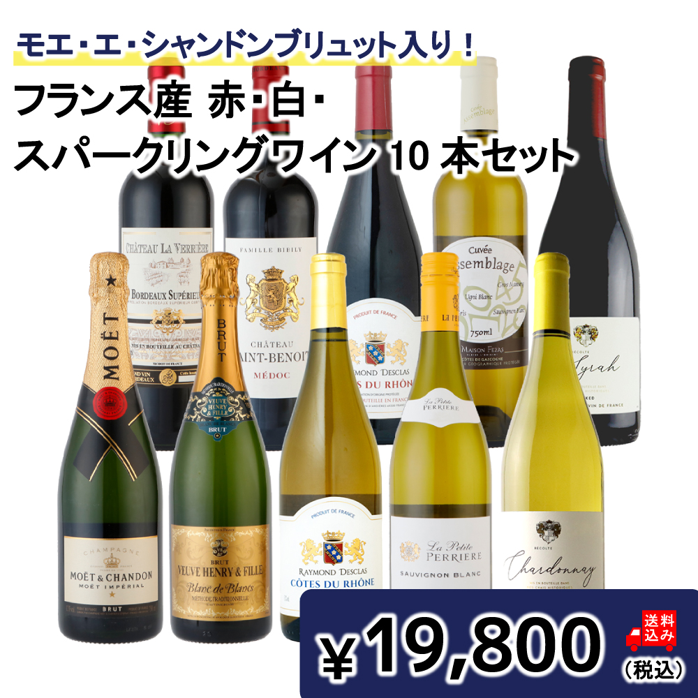 ★モエ・エ・シャンドン ブリュット入り! 赤白スパークリング10本セット 750ml×10本 【DB】