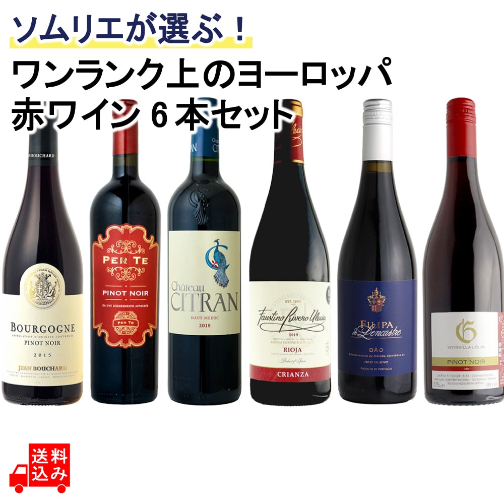 ソムリエが選ぶ！ワンランク上のヨーロッパ赤ワインセット 750ml×6本 【DB】