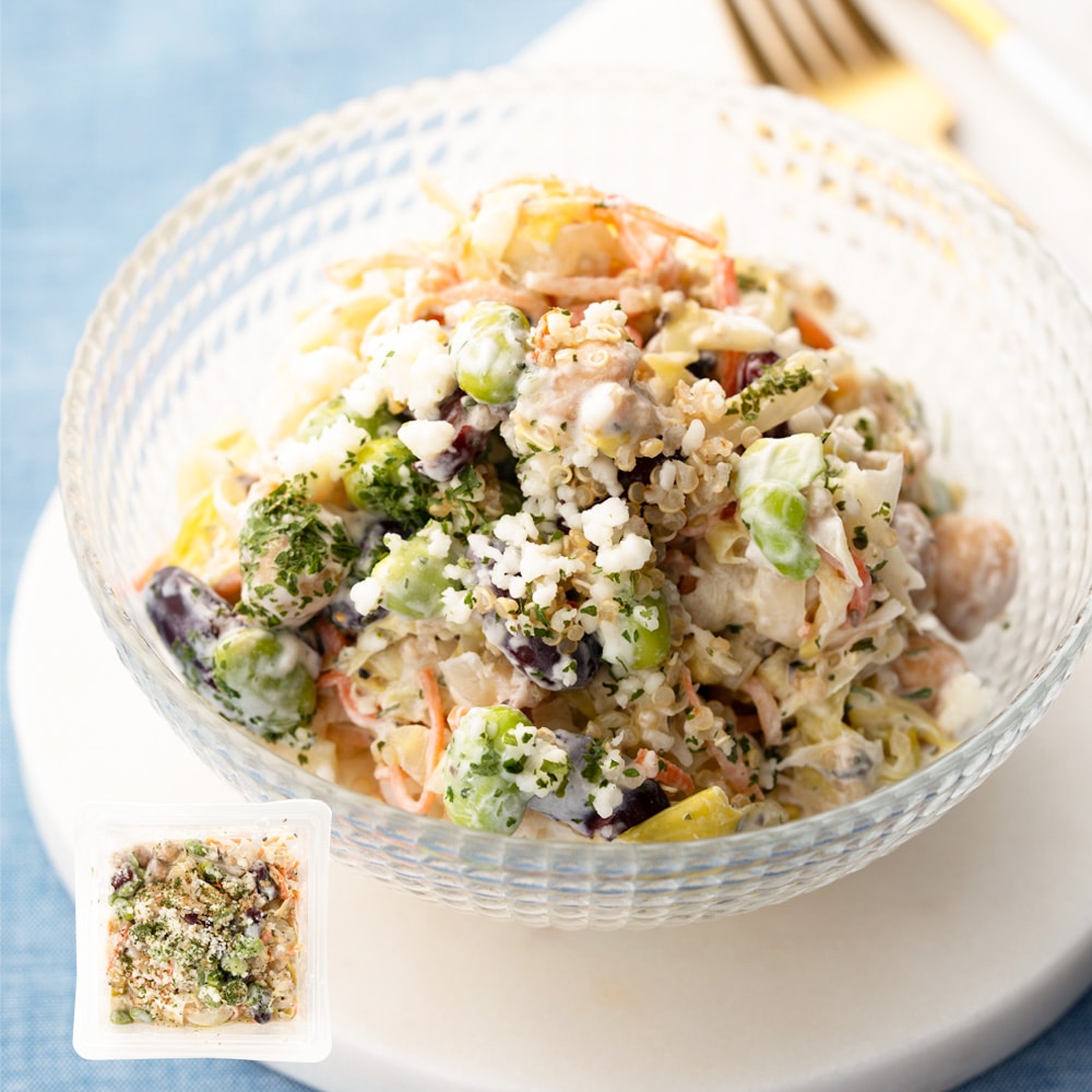 成城石井自家製 2種豆とモッツァレラのクリーミーキヌアサラダ | D+2 / 消費期限：発送日より3日間