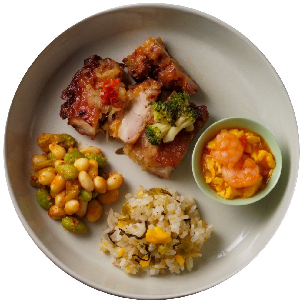 成城石井 やまだ式ロカボBento 油淋鶏と海老と玉子チリソースの中華風弁当 1食