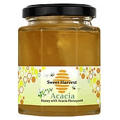 スウィートハーベストアカシアハチミツ巣入り 250g×3個