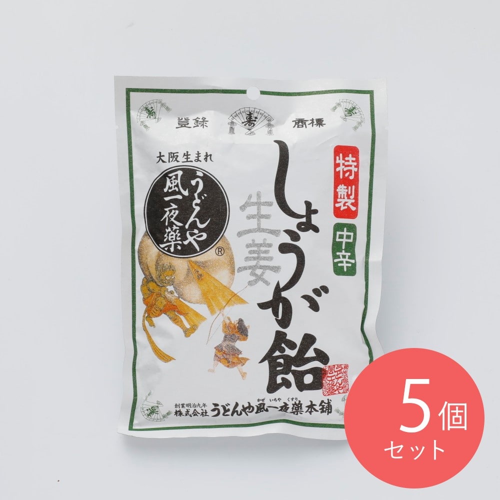 うどんや風一夜薬 生姜飴中辛 70g×5個