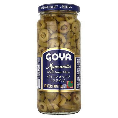 GOYA グリーンオリーブ スライス 固形量163g