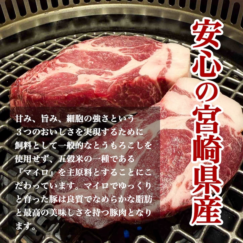 宮崎県産熟成豚カタロースステーキ約170g×枚3［株式会社鏡山牧場］ 宅配 約160g×4枚