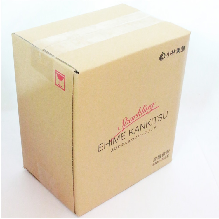 媛一スパークリング(340ml)x6本セット_温州みかん・河内晩柑・日向夏 愛媛柑橘をスカッと!「小林果園」 宅配 温州みかんx2本・河内晩柑x2本・日向夏x2本