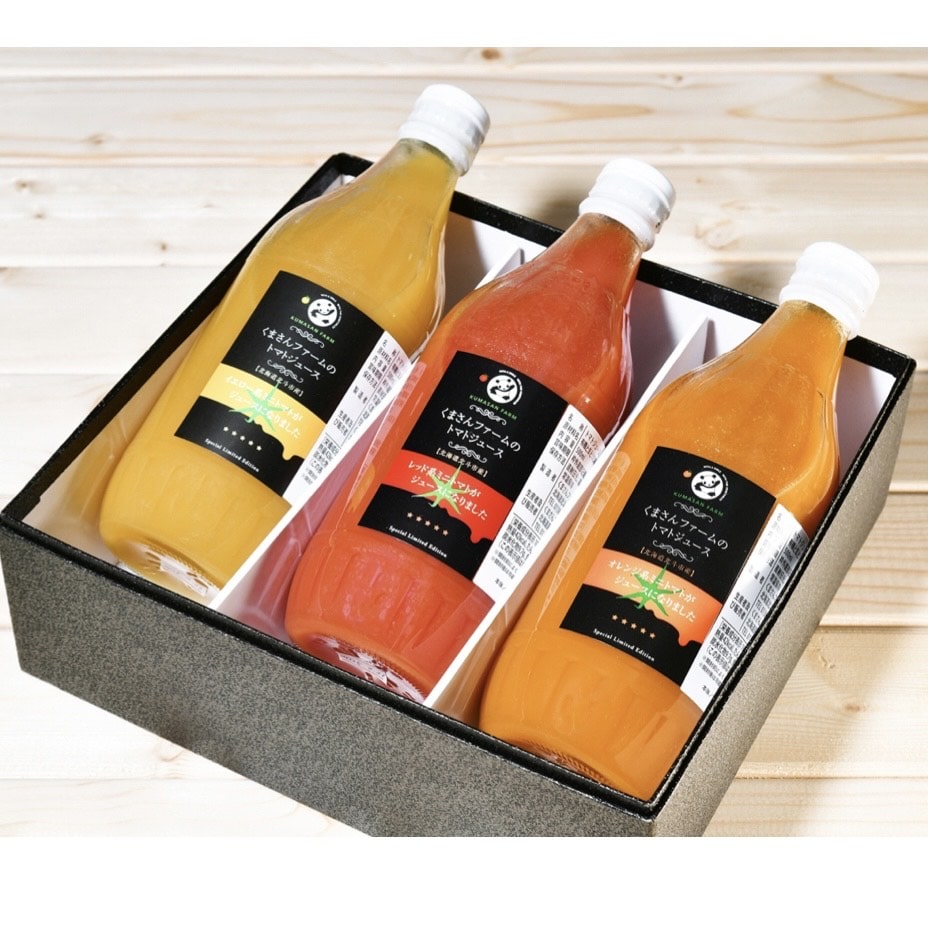 〔ミニトマトジュース〕500ml×３本甘くて味わい深い本物！「くまさんファーム」