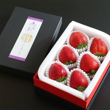 【第2回全国いちご選手権銀賞受賞！】岡山県産プレミアム苺　〔美しの香　クレオパトラ　6粒ギフト箱〕「美作農園」