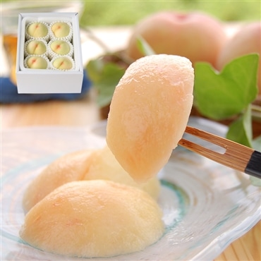 清水白桃 6玉 約1.5キロ《特級 光センサー厳選》「桃茂実苑(ともみえん)」