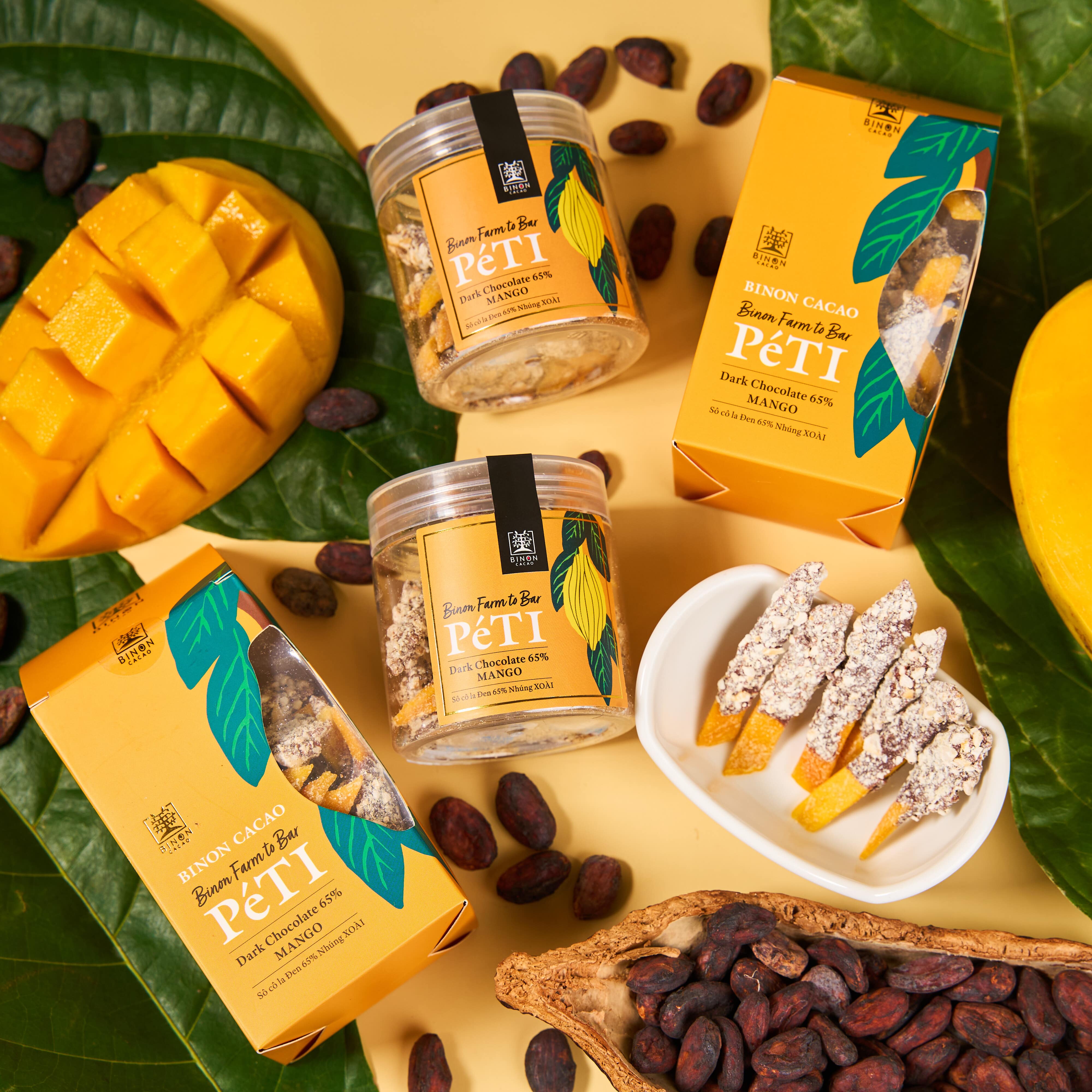 ビノンカカオ  PeTIチョコレートダーク65 &マンゴー｜ベトナム産カカオのビーントゥバーチョコレート ご自宅・ギフトにも[合同会社OCトレーディング]