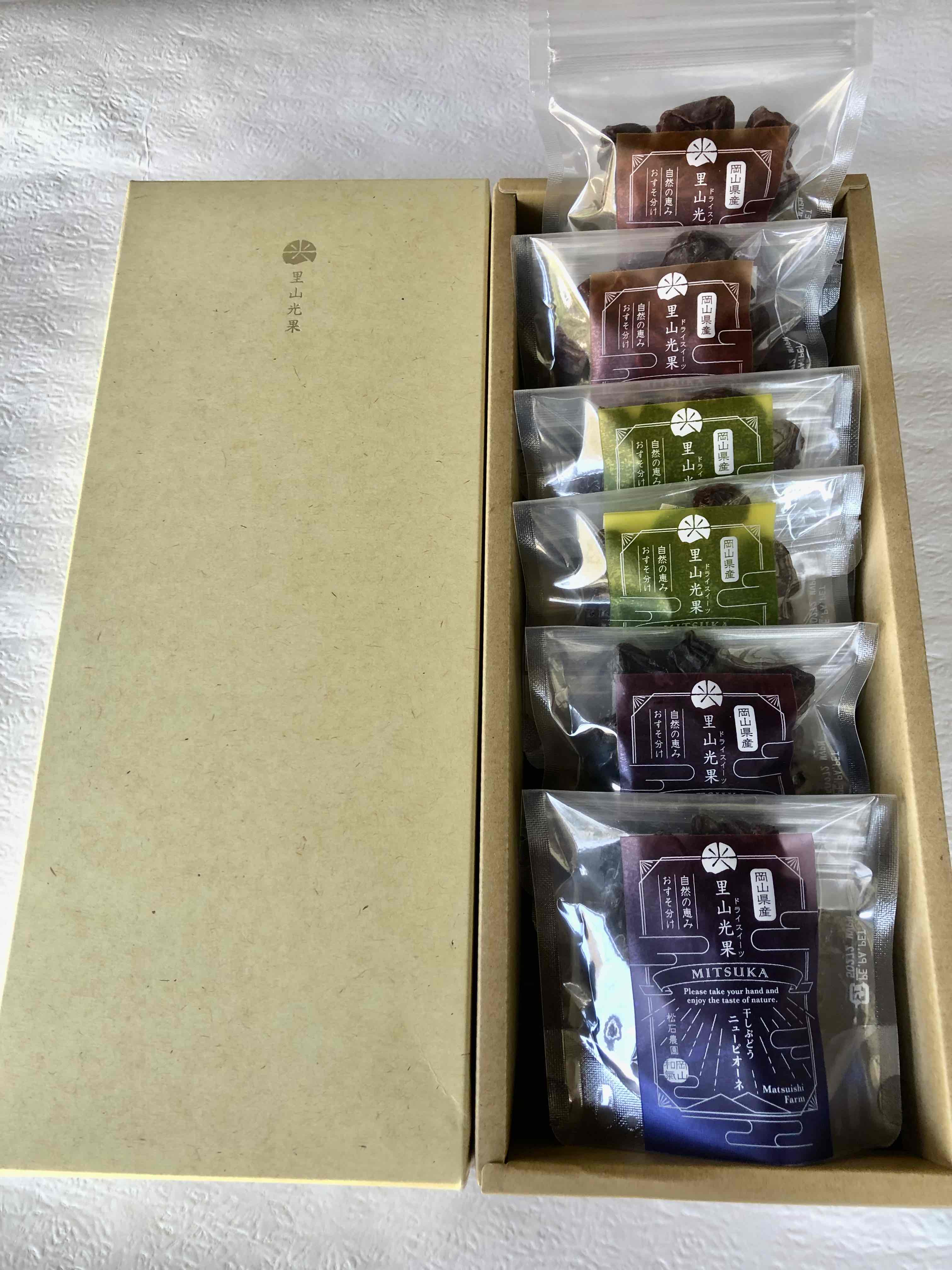 干しぶどう ギフトセット 単品3種各2袋入り(ﾋﾟｵｰﾈ、安芸ｸｲｰﾝ、ｼｬｲﾝﾏｽｶｯﾄ)  岡山県産［松石農園］