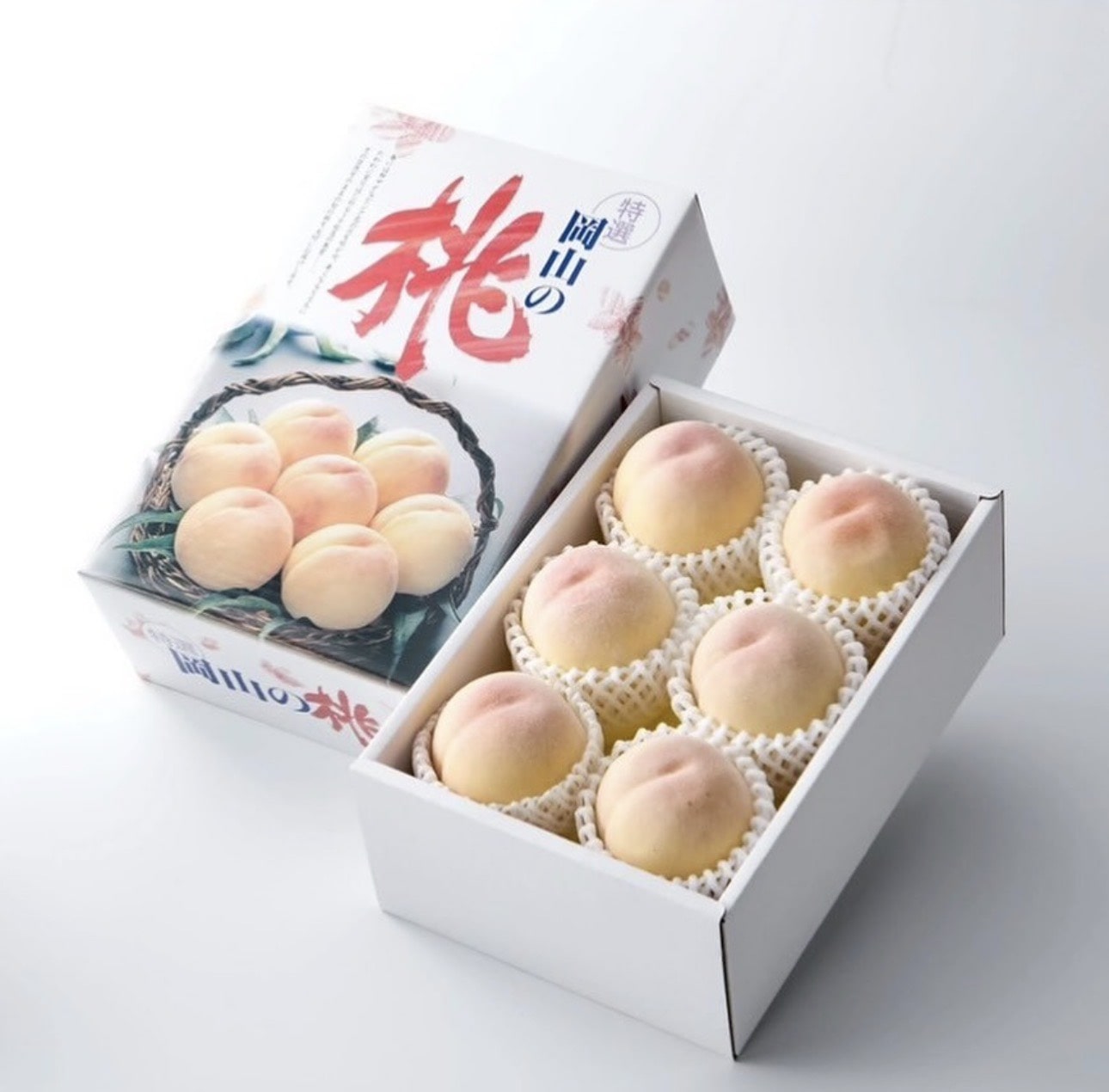 岡山県産清水白桃最高等級ロイヤル2㎏箱5～8玉入り送料無料［悠建商事株式会社］