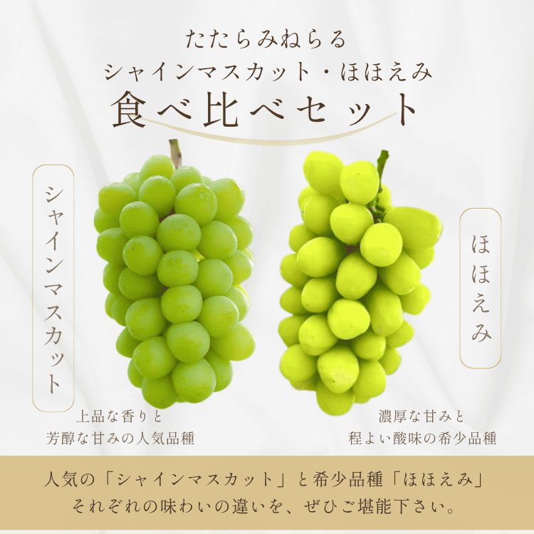 「予約商品9月～10月発送」たたらみねらる　シャインマスカット・ほほえみ食べ比べセット［Ｙ＆Ｇ.ディストリビューター株式会社］