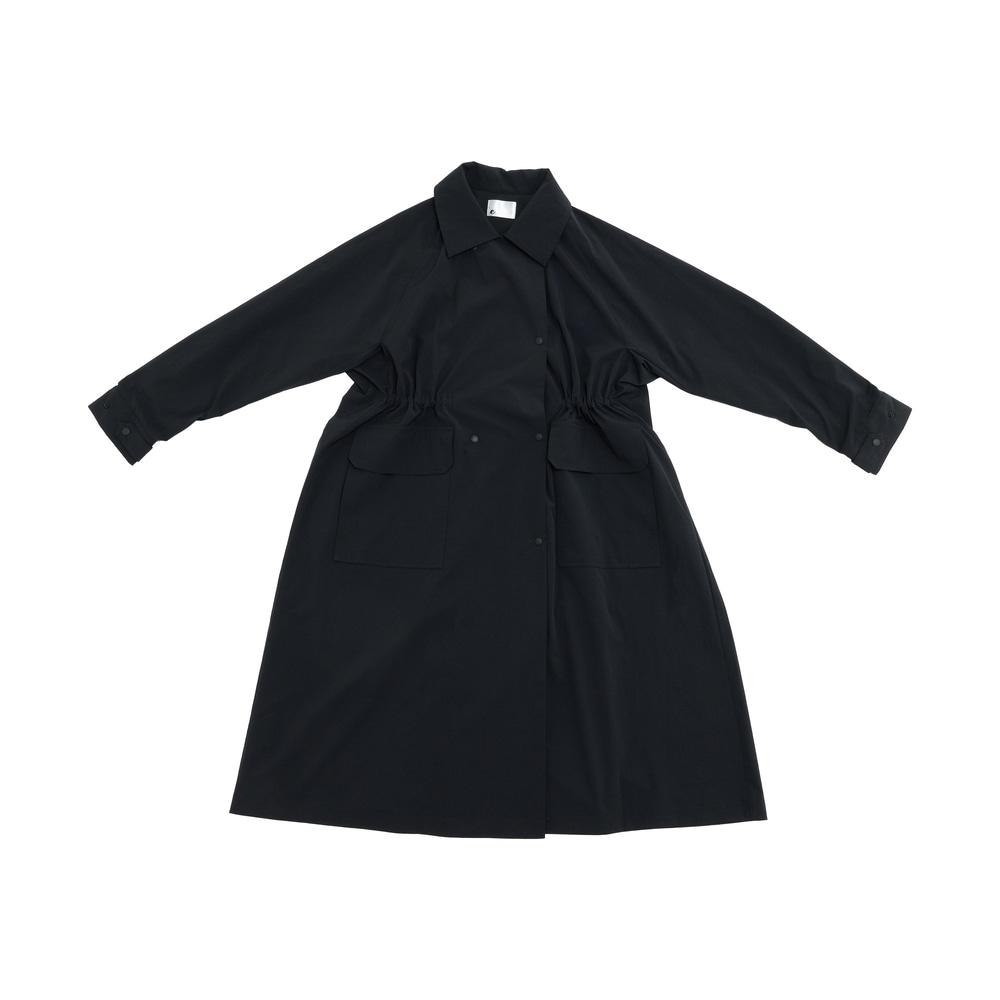 バックギャザーワイドコート - 黒