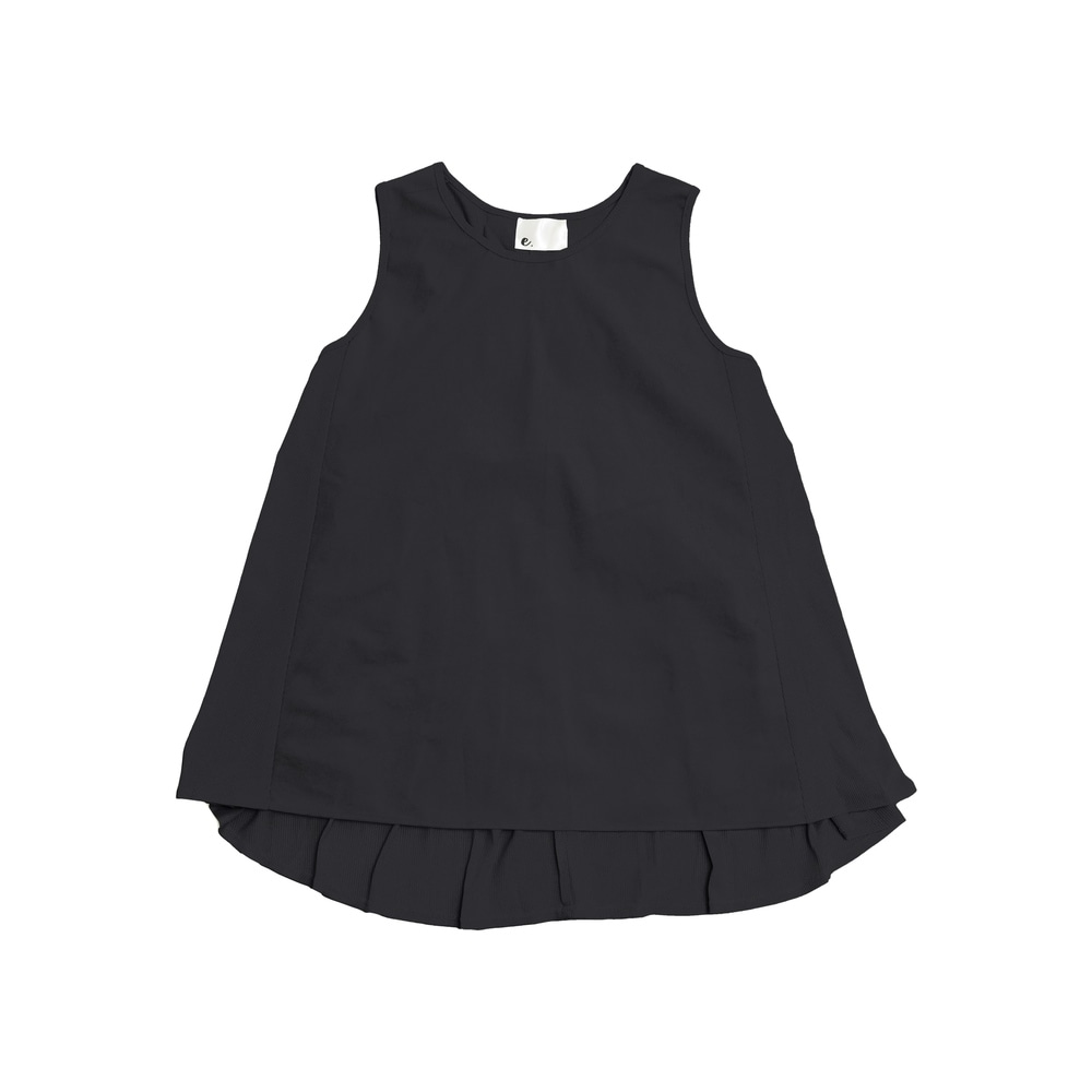 異素材コンビタンクトップ - 黒