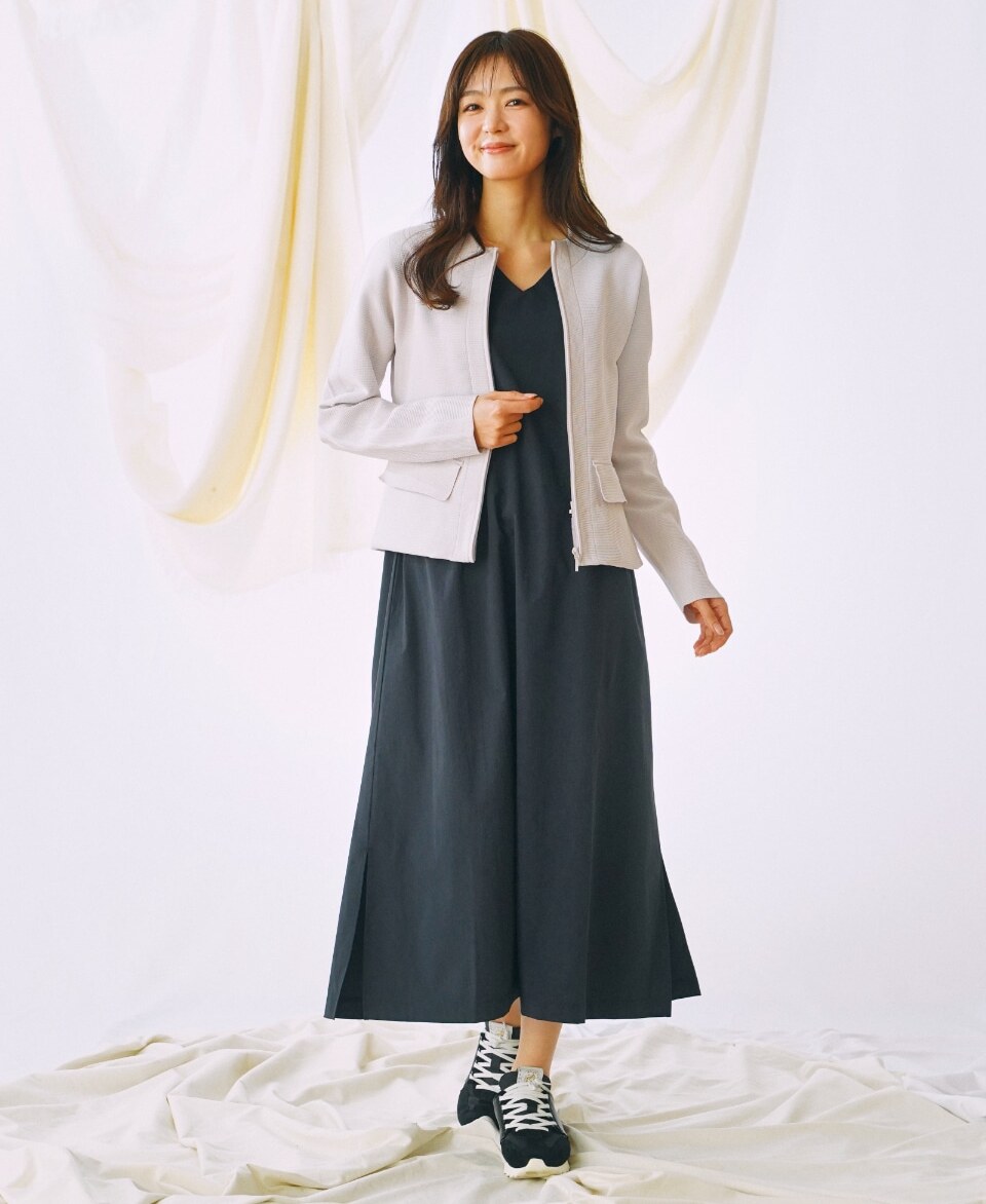 ホールガーメントニットジップジャケット - 白