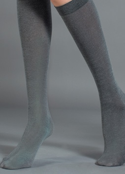 保温性・通気性・吸湿性に優れたコットン混ハイソックス ネイビー BLU NAVY フリーサイズ(約:22.5-25.0㎝)