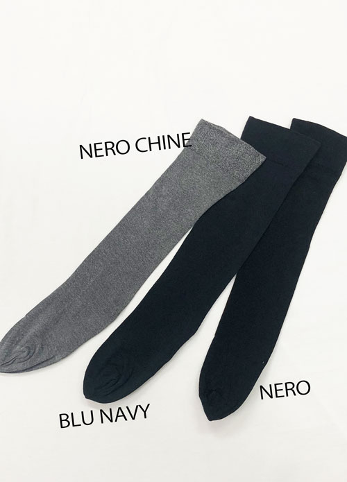 保温性・通気性・吸湿性に優れたコットン混ハイソックス ネイビー BLU NAVY フリーサイズ(約:22.5-25.0㎝)