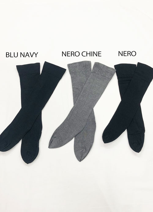 保温性・通気性・吸湿性に優れたコットン混ハイソックス ネイビー BLU NAVY フリーサイズ(約:22.5-25.0㎝)
