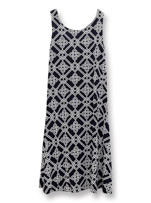 イタリア製モロッコインテリア調プリントチュニックワンピース