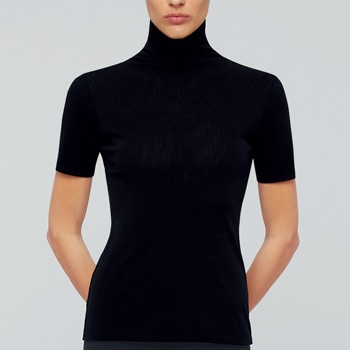 チュールハイネック半袖プルオーバー