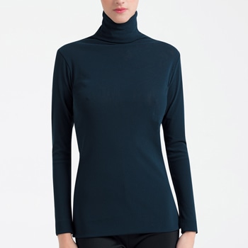 チュールハイネック長袖プルオーバー