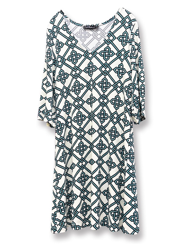 とろりとした上質なタッチのモロッコインテリア調プリントチュニック