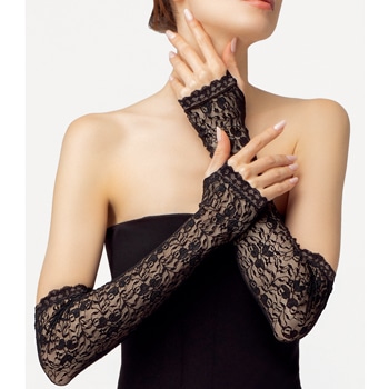 イタリア製 総レースロンググローブ