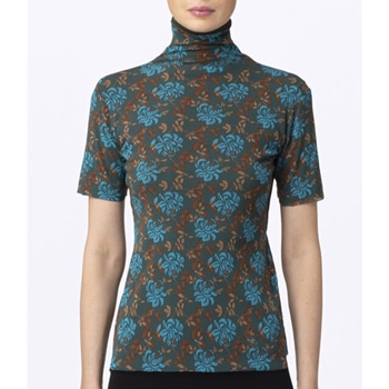 フラワーチュール半袖ハイネックプルオーバー