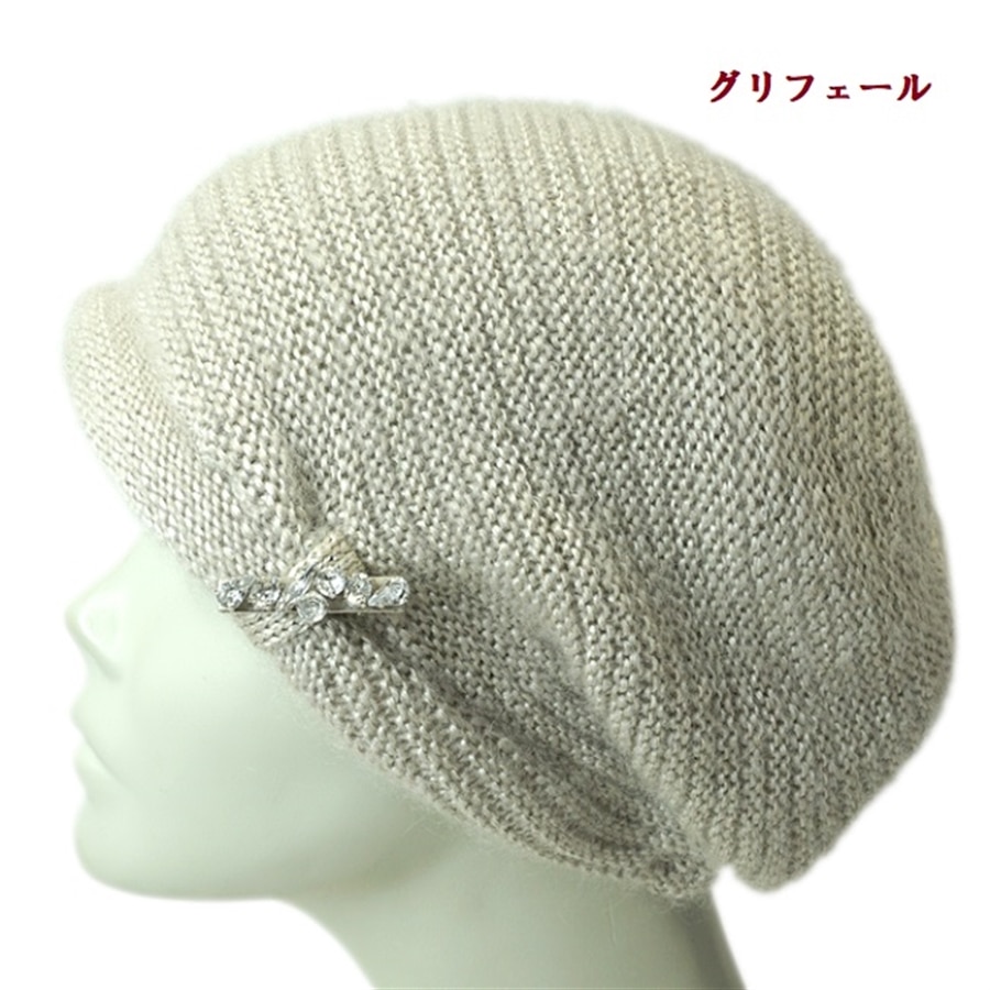 Sugri シルクモヘアフード（ホワイト） - 帽子