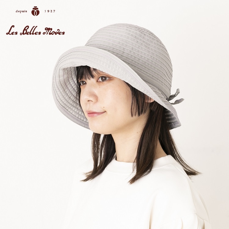 ステッチアクセントふんわりクローシュ〔グレー〕