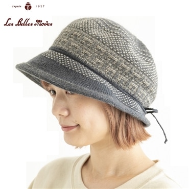 アンゴラ混クローシュ〔グレー〕