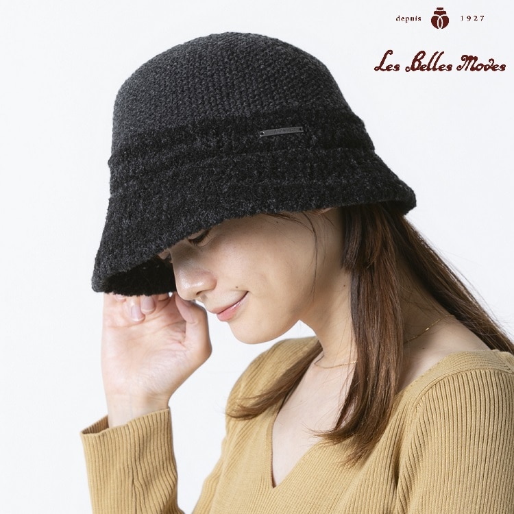 ブークレーレースのバケットハット〔ブラック〕