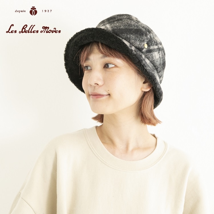 スライバーチェッククローシュ〔ブラック系〕