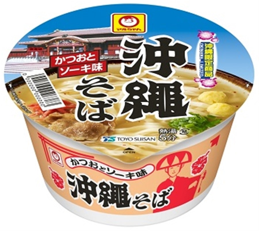 カツオとソーキ味　カップ麺　沖縄宝島｜JAL　Mall　マルちゃん沖縄そば　×12セット: