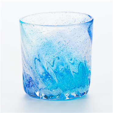 琉球ガラス村　ビーチグラス　青水