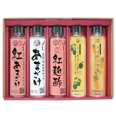 （送料無料）マキ屋フーズ　紅白あまざけ＆飲む酢５本セット