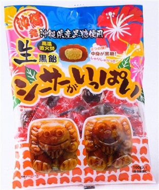 生黒飴　シーサーがいっぱい