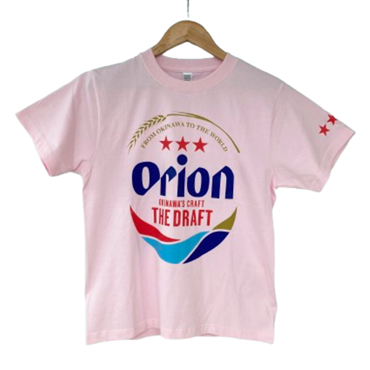 オリオンビールTシャツ　ドラフトロゴ　XL　ライトピンク