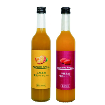 贅熟パイナップルジュース500ml　果汁100%　＆　贅熟マンゴー飲料500ml　果汁50%（送料無料）