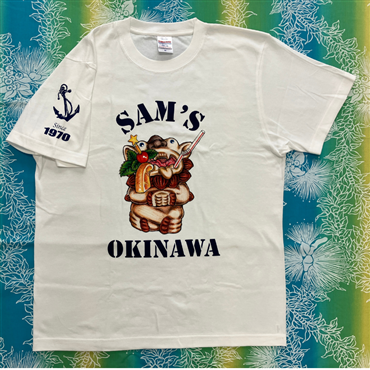 サムズバイザシーオリジナルTシャツ　SHISHA　シーサー　XL　白　綿100%