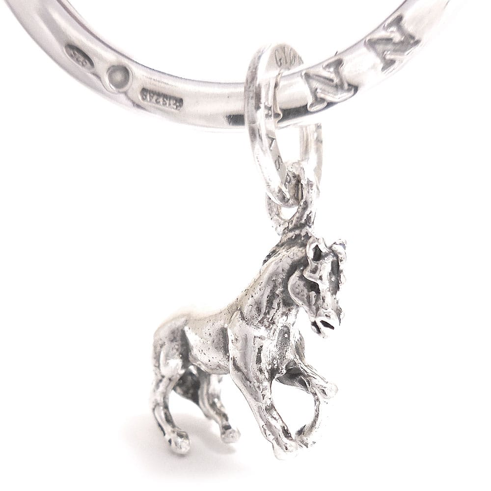 GIOVANNI RASPINI ジョバンニ・ラスピーニ キーリング キーホルダー 馬 シルバー925 いぶし銀