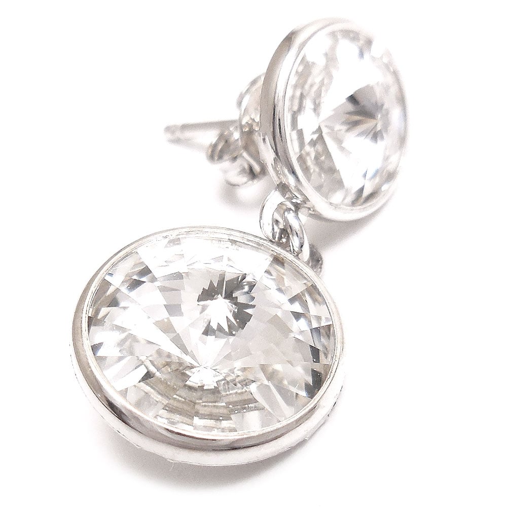 entiere アンティエーレ ピアス ダングル クリスタルガラス シルバー925 ロジウムメッキ スタッド式 キャッチ式 両耳用 レディース