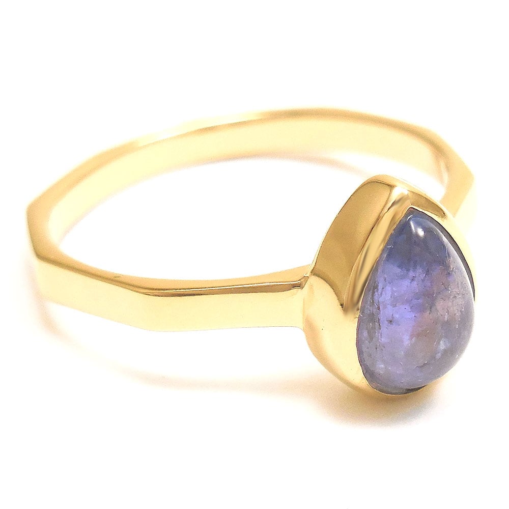 entiere アンティエーレ セットリング スタックリング 3連 タンザナイト ティアドロップ 15号 シルバー925 18金メッキ レディース 15号