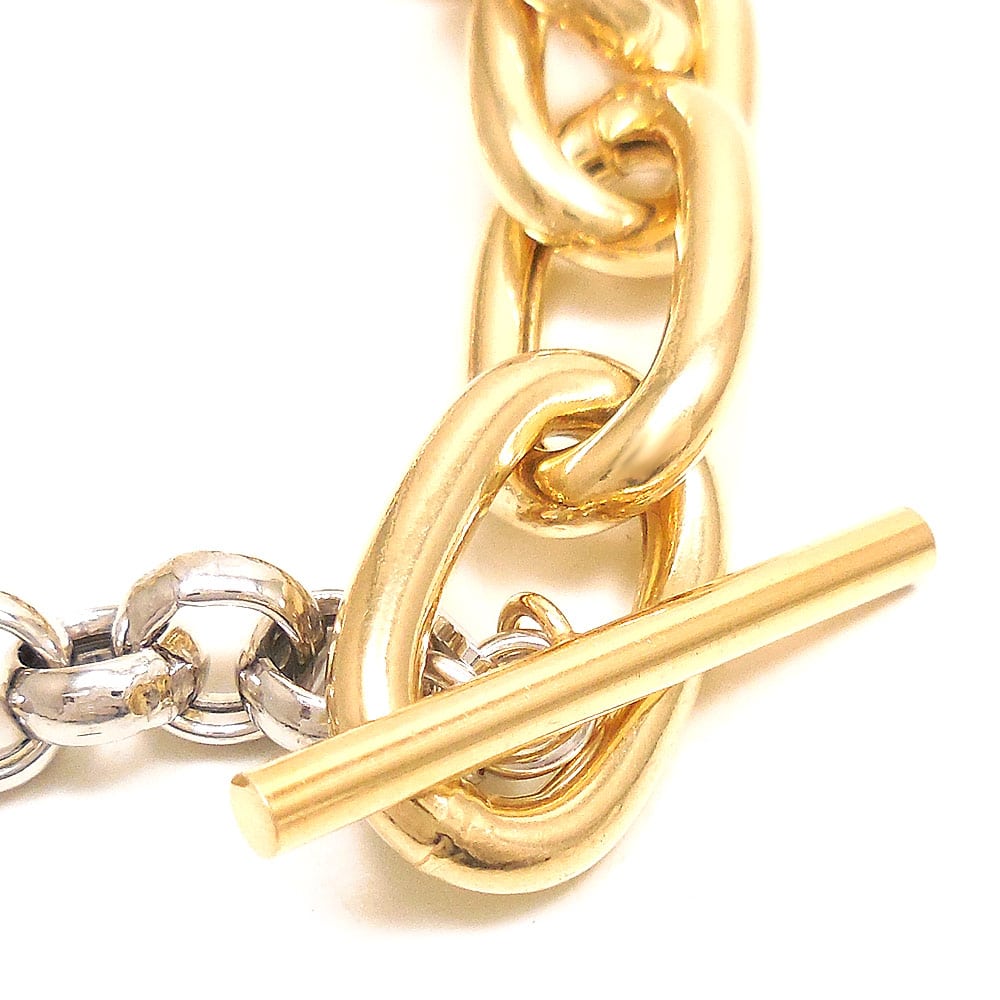 entiere アンティエーレ ブレスレット マンテル トグルクラスプ Tバー バイカラー 20cm レディース シルバー925